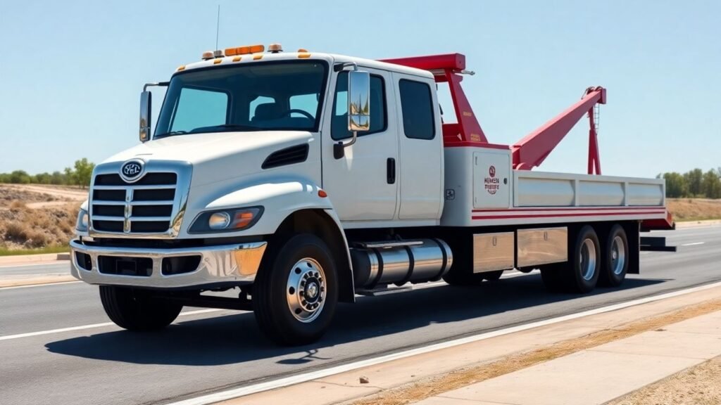 Tow truck on a roadside