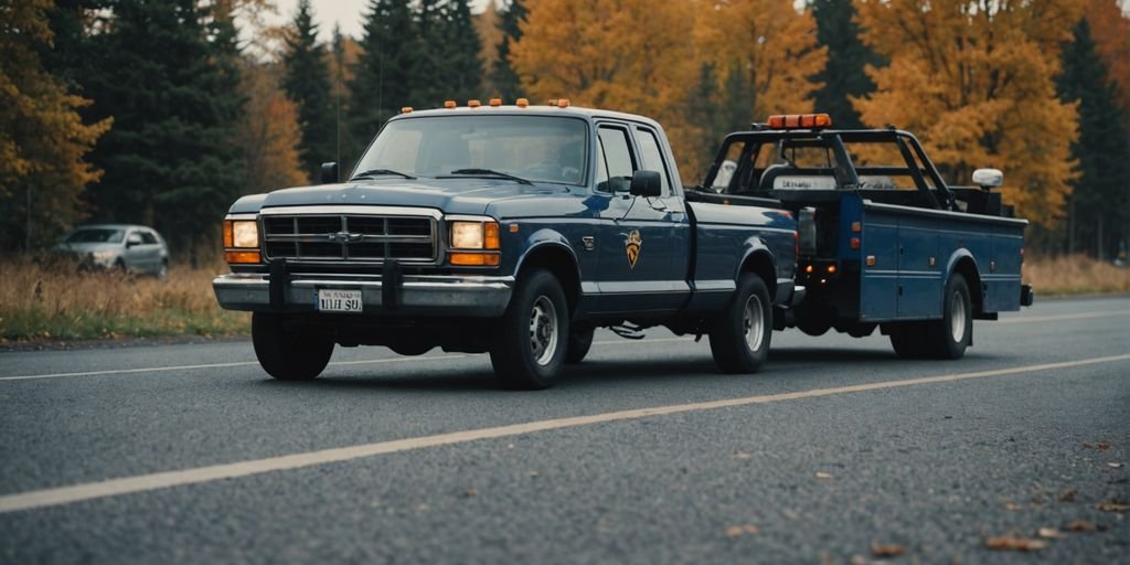 Tow truck helping a car on Auburndale road
